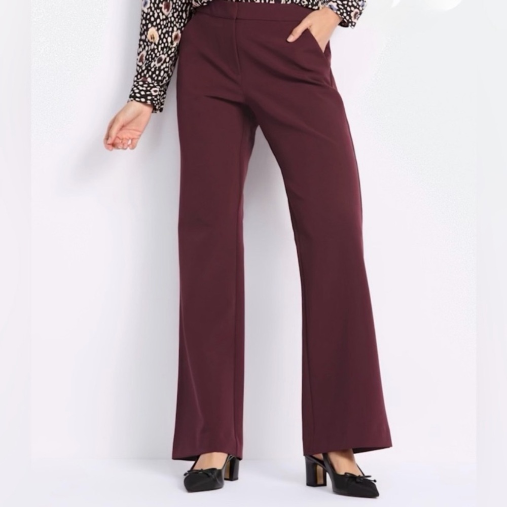 NWT 41 Hawthorn Burgundy Maroon Office Siren Bootcut Trouser Dress Pant 14 Pet